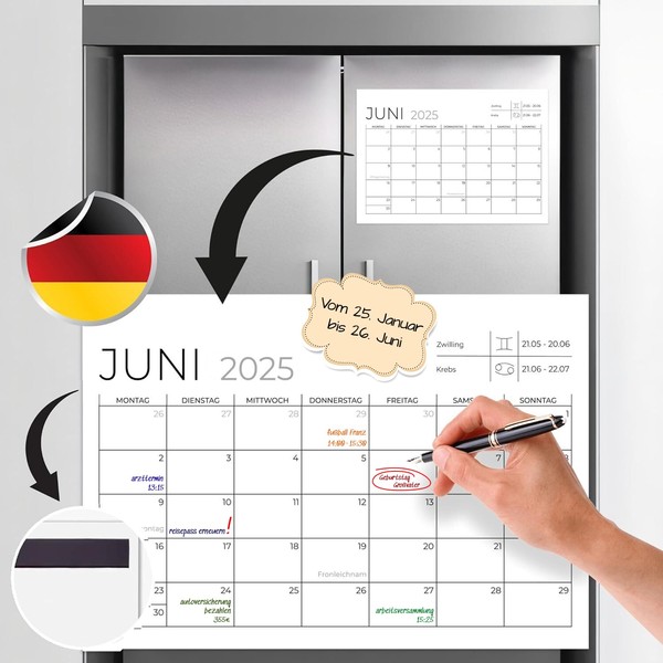 Finoly Magnetic Calendar 2025/2026 | Calendar Magnetic Fridge from January