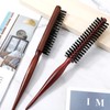 Small Boar Bristle Round Brush, ValueBargain 2PCS Small Wooden Boar
