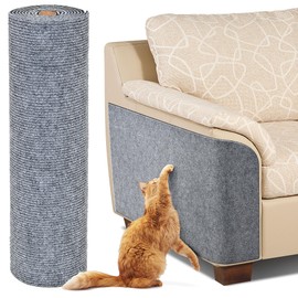 Cat Scratch Furniture Protector, Trimmable Self-Adhesive Cat Scratching Mat Protecting Couch, Door and Cat Tree Shelves from Claws(Brown, 78.7 x 15.8)