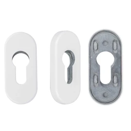 Premium Cylinder Protective Rosettes Rosettes Locking Cylinder Colour: Grey RAL 7016, Shape: Oval