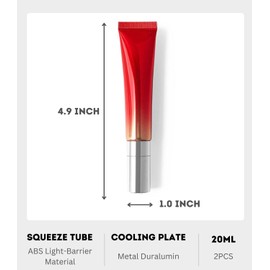 JINYEAH Eye Roller Bottle Ball Massage Empty Eye Cream Squeeze Tubes Lip Gloss Squeeze Tubes Essential oil Roller Tubes Makeup Sample Bottles Travel Makeup Squeeze Bottles 2PCS