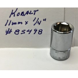 Kobalt 11 mm  x 1/4" Dr  Metric Socket 85498- 6 Pt - Free USA Shipping