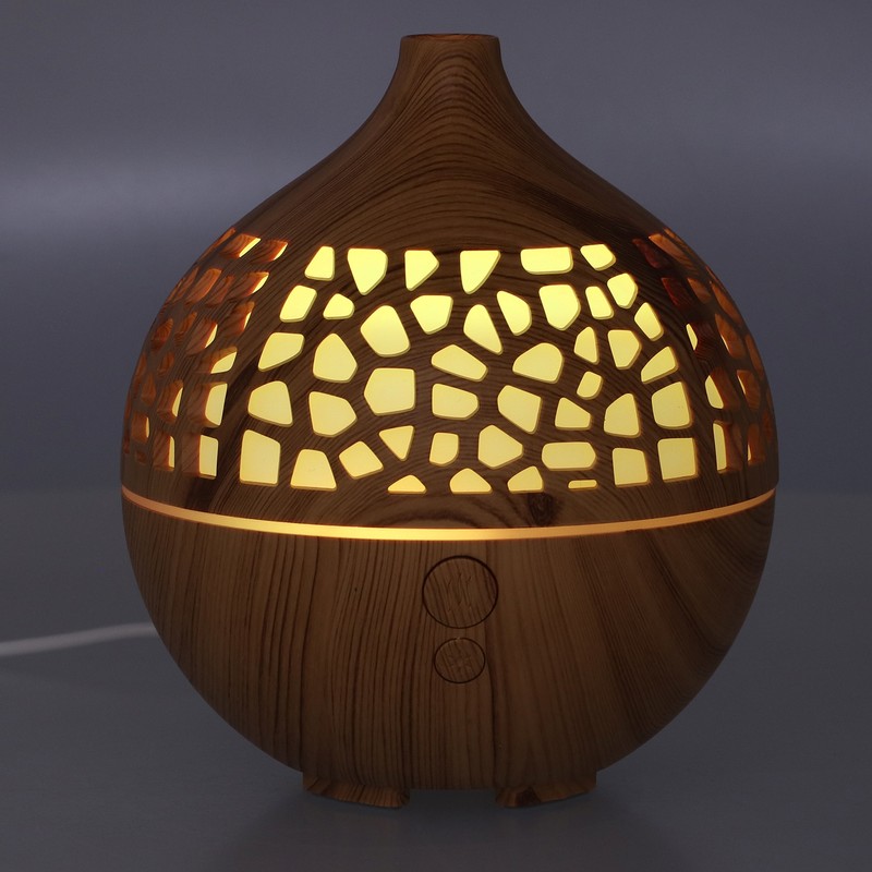 180ml Wood Grain Air Humidifier USB Charging Colorful Lights Air