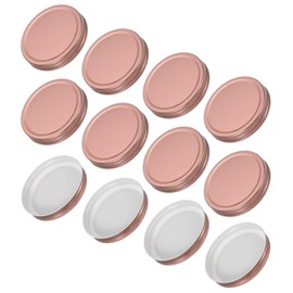 uxcell 12 Pcs Mason Jar Lids, Colored Tinplate Canning Lids with Label for Regular Mouth Mason Jar for Fermenting Pickling Meal Prep Freezing, Preserving, Rose Gold(86mm)