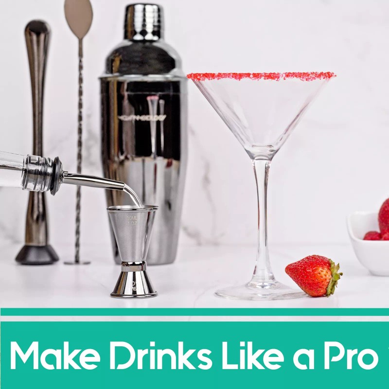 Modern Mixology Mixology Cocktail Shaker Set Drink Mixer, 8-piece Portable
