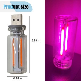 USB LED Car Interior Atmosphere Light, Plug-in USB Automotive Ambient Lighting Retro Car Lamps, Mini LED Car Interface Charging Night Light for Hallway Car Bedroom (Pink)