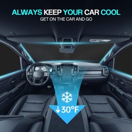 Car Window Shades Fit for Dodge RAM 1500 2019-2024, 6PCS Full Set Window Covers to Blocks UV & Heat, Windshield, Side, Rear Windows Privacy Sunshade for Travel, Camping & Napping