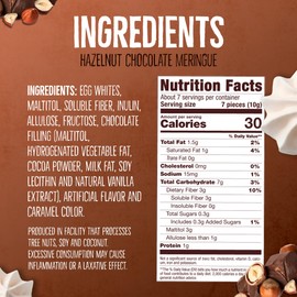 Don't Worry Low Calorie Meringue Cookies - 4 Pack - Hazelnut, Mint & Chocolate | Chocolate Filled Center |Only 4 Calories per Piece, Low Sugar, Gluten Free, Keto Friendly and Healthy Snacks for Adults