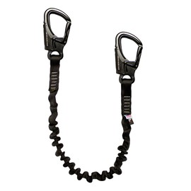 Fusion ProGlide Military and Police Helo Lanyard - 2ft Elastic Bungee with Snap Hook Shackle, 23kN - Black, 24 inches