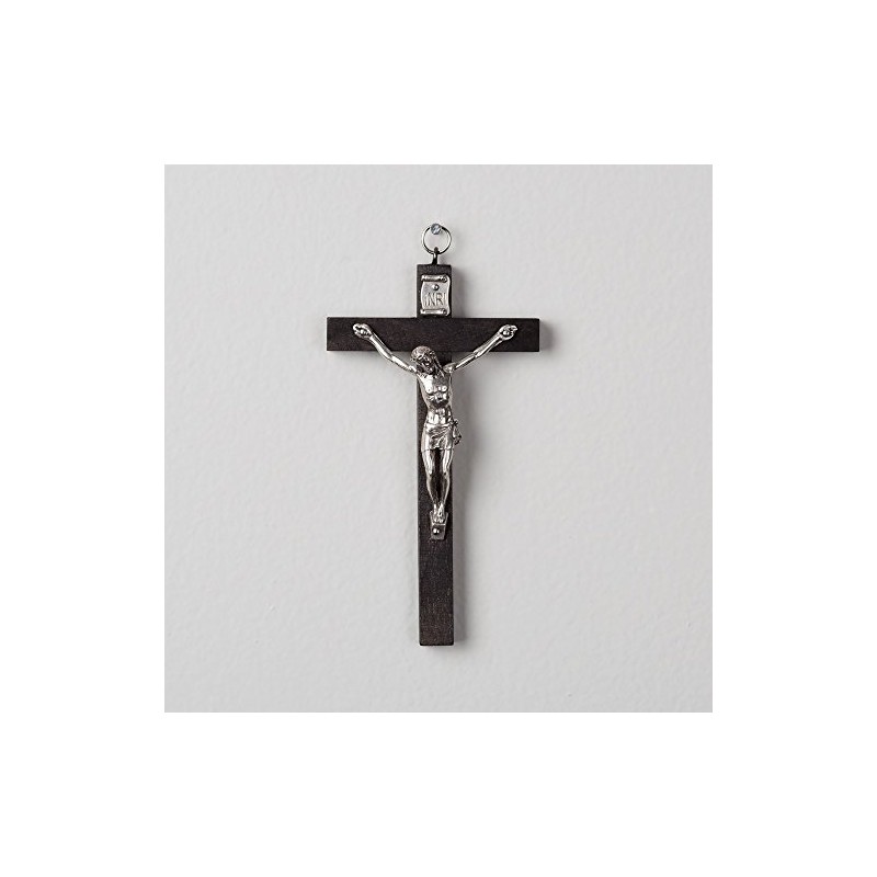 Small Black Wood Crucifix, 4"