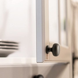 YAGU 10 Pack Kitchen Drawer Knobs, Dark Gray Zinc Alloy Furniture Black Nickel Hardware for Cupboard Dresser Closet Wardrobe Round Cabinet knob