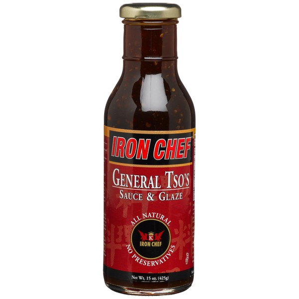 IRON CHEF General Tso's Sauce & Glaze, All Natural, Kosher, 15-Ounce Glass Bottles (Pack of 3)