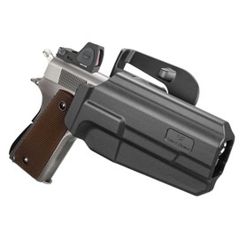 OWB 1911 Holster – Fit Most Non-Rail 1911 Pistol with 5", 4.25" & 4" Barrel, Fits Colt, Springfield, Kimber, Rock Island, Tisas, Ruger, S&W, Taurus, Elite Force & More, Level II Retention, Right-Hand