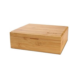 altrado Headshop Black Leaf Stoner Box II aus Bambus - 215x195x70mm, Schwarz, Stahl, Pit Remover