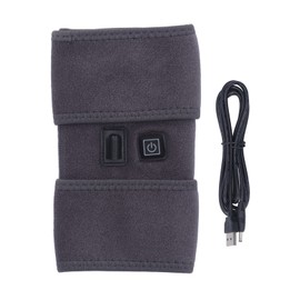 Heated Knee Brace Microcurrent Hot Compress 3 Gears Breathable Shoulder Heating Pad Wrap Grey