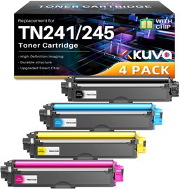 TN241 TN245 Compatible with Brother MFC 9332CDW Toner DCP 9022CDW MFC 9142 CDN HL-3142CW MFC-9332CDW MFC-9142CDN DCP-9022CDW DCP-9020CDW HL-3152CDW HL-3140CW TN245C 245Y Y TN245M (Pack of 4)