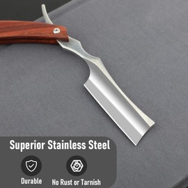 Straight Razor With Strope - Professional Straight Edge Barber Premium Stainless Steel Shaver With Shaving Strop for Men Home & Salon Grooming Using (NO.153)