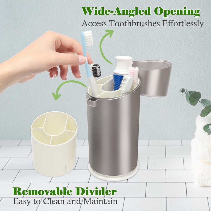 Conzon Toothbrush Holders for Bathrooms, Travel Toothbrush Organizer Toothbrush and