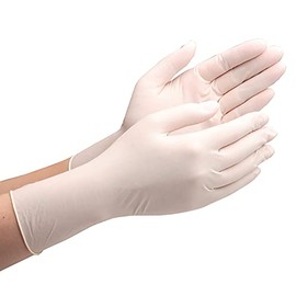 Midori Anzen Berte 600N Ultra Thin Stretch Soft Disposable Natural Rubber Gloves with Powder SS, 100 Pieces