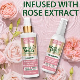 Rose Water Spray for Hair Scalp Moisturize, Daily Moisturizing Refreshing, Rosewater for Hair Natural Loc Moisturizer Spray for Locs Care (200ml&100ml rose spray)