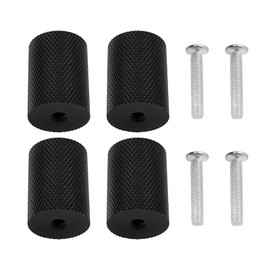 OTOTEC 4PCS Knurled Cylinder Knob Handle 25mm x 18mm Compatible with Any Cupboard Draw Cabinet Unit Cupboard Knob Knurled Pull Handle Black
