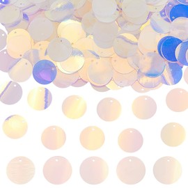 SUNNYCLUE 1 Box 300Pcs PVC Sequin Paillettes Flat Round Sequins 20mm Plastic Iridescent Applique Plum Glitters Spangles Loose Hole Sequin for Jewelry Sewing Craft DIY Embroidery Embellishment Supplies
