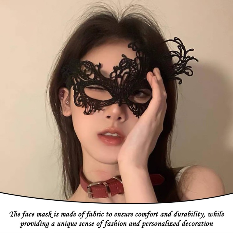 LSYYSL 1 Pair Of Fingerless Gloves And 1 Lace Mask,