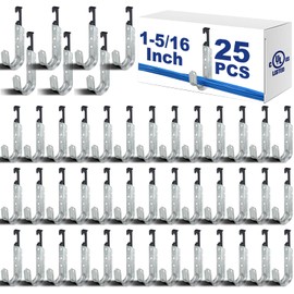 Zonon 50 Pcs 3/4 Inch Galvanized Steel J Hook with Bat Wing Heavy Duty Cable Support Straps Hangers for Hanging Cable Management to Ceiling Grid Wire & Threaded Rod, Ul Certification