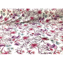 Printed Rayon Spandex 4 Way Stretch Apparel Fabric Purple Pink Blue Floral H300