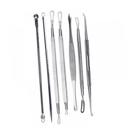 Gogogmee Comprehensive Blackhead Removal Set 7pc Blackhead Kit Spoon Spade Tips Needles for Pimples Blemishes