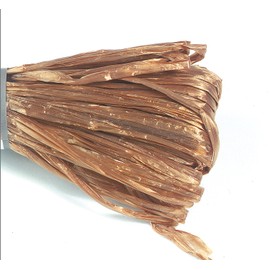 folia 9275 Raffia Edelbast, 1 Bundle of 30 m in Fawn Brown, String Made of Shiny Synthetic Fibre, Ideal for Crafts, Decoration or for Arrangements, Bouquets and Other Floristry Work