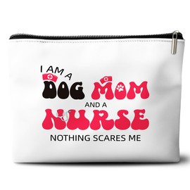 Rone168 Nurse Gifts for Women Makeup Bag, Dog Mom Nurse Gifts for NurseOrganizer Bag. 10x7 Inches