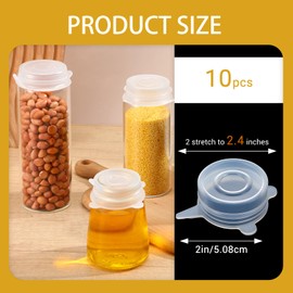 10 Pcs Extra Small Silicone Stretch Lids, 2 Inch Sturdy Reusable Silicone Stretch Lids Jar Cover Sealed Food Storage Covers to Fit 2 In Small Yogurt Jars Milk Bottles Cans