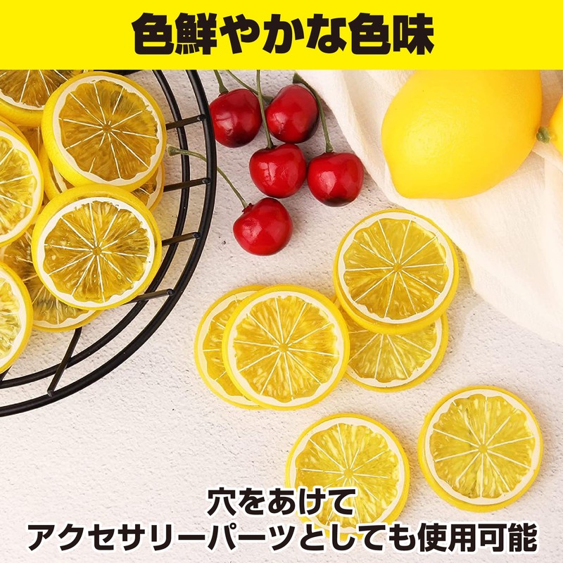 HAMILO Food Sample, Fruit, Lemon, Cut Round, Display, Set of