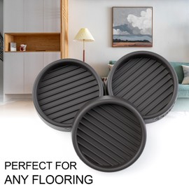 Yelanon Furniture Coasters - 8 Pcs 2”Round Furniture Caster Cups - Non Slip Pads Hardwood Floors Non Skid Grippers Rubber Furniture Feet - Anti Slide Floor Protector for Bed Couch Stoppers Black