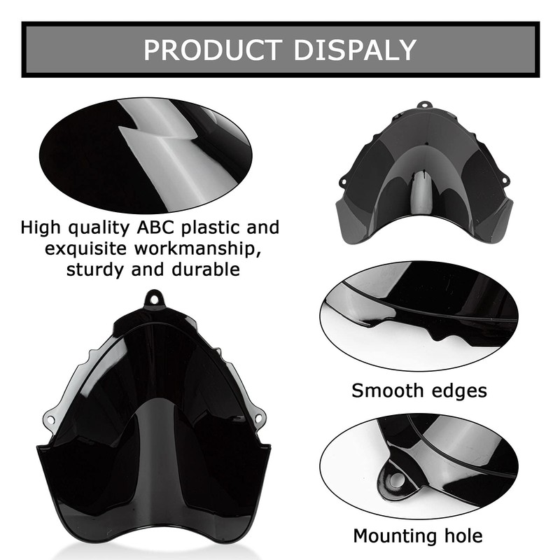 PSLER Motorcycle Windscreen Windshield Double Bubble Flyscreen Wind Screen Deflector