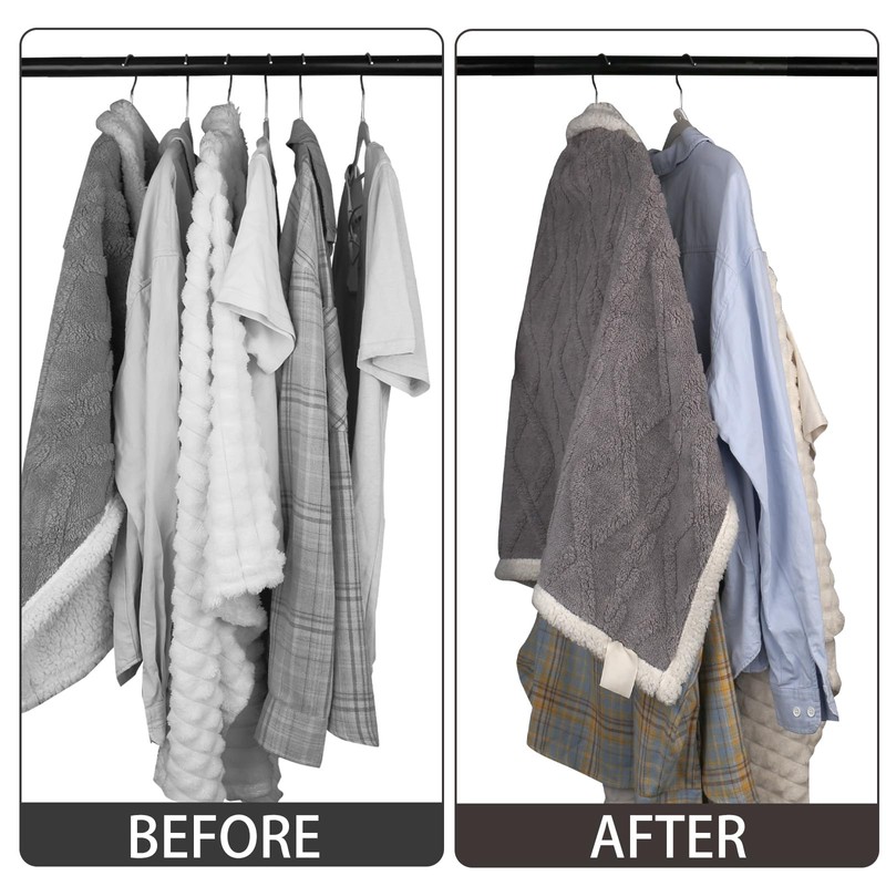 Space-saving connecting hooks for hangers, 8 pieces, plastic cabinet organiser,
