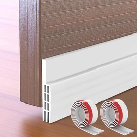 2Pcs 100cm Guardapolvo y Protector para Puerta, Guardapolvo para Puerta Tira de Sellado de 3 Capas para Aislamiento Acústico/Viento/Polvo/Insectos, Tira de Sellado para Bloquea el Ruido (Blanco)