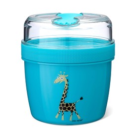 Nice Cup Small Lunch & Snack Box (2 Parts) Bento Box with a Cooling Agent - In TURQUOISE - keeps your Lunch cool for several Hours, with Cutlery, Ø 11.7 x 12.9 cm, 0.6 L + 0.3 L