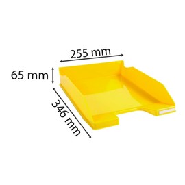 Exacompta - Ref 113289D - Iderama Collection - Letter Tray Combo Midi - 347 x 255 x 65mm in Size, Suitable for A4 Documents, Stackable, Holds Approx. 500 Sheets - Yellow Glossy