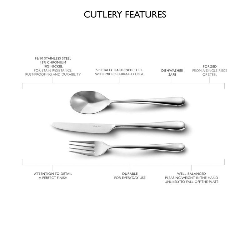 Robert Welch Kingham Bright, 7 Piece Cutlery Place Setting. Made