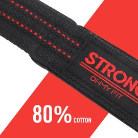 OHMY FIT - Correas acolchadas de algodón de 24 pulgadas, versátiles correas de levantamiento de pesas para levantamiento de pesas, levantamiento de muerte y entrenamiento de fuerza, correas duraderas de levantamiento de muñeca para hombres y mujeres, cor