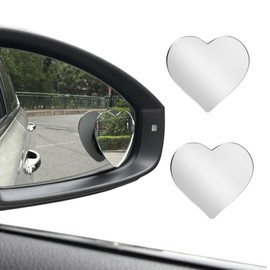 Blind Spot Mirror 2 Pack Heart Shaped Car Side Blindspot Mirrors, Removable Wide Angle Mirrors Adjustabe Frameless Convex Rear View Mirror Funny Car Accessories