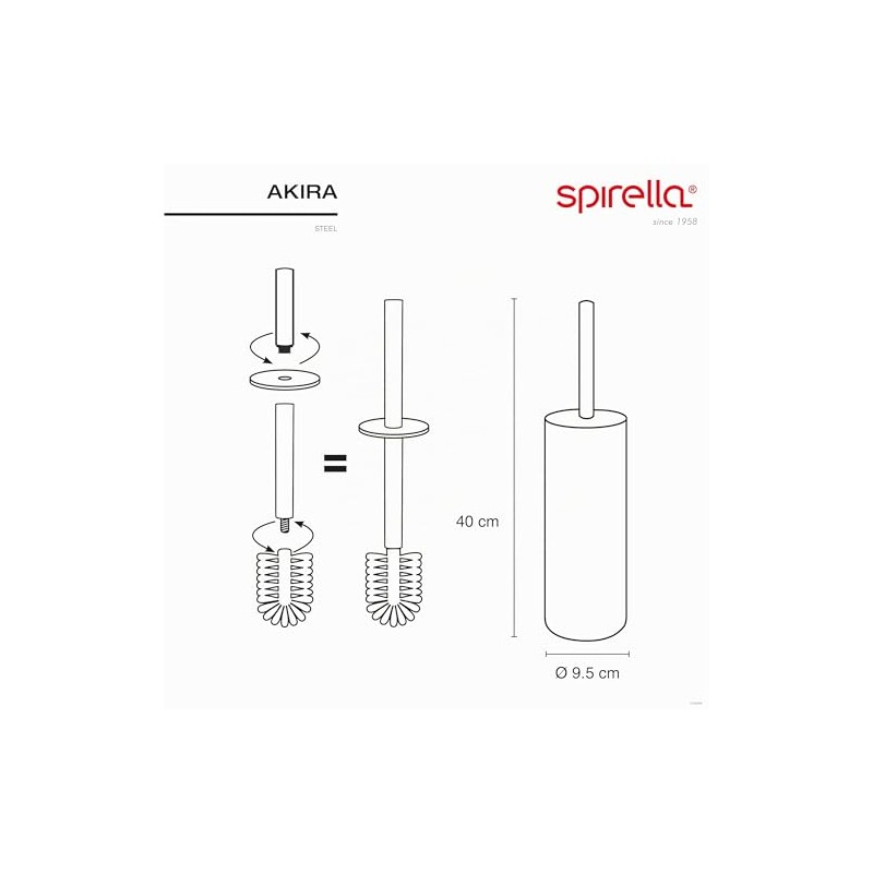 Spirella Moyen Akira Toilet Brush with Hygienic Container Terracotta Red