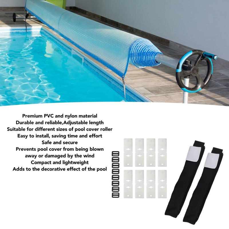 Pool Cover Reel Strap Adjustable Length Pool Solar Blanket Roller