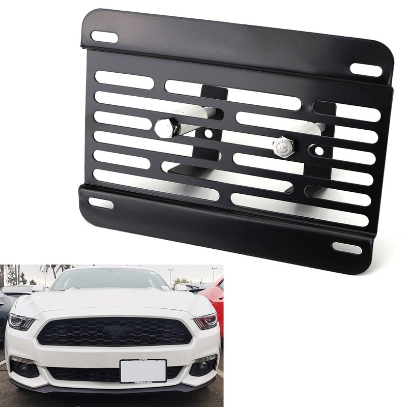 iJDMTOY No Drill Front Grille Mesh Mount License Plate Relocator