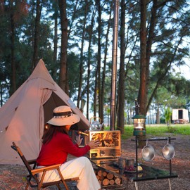 2-Pack Heavy-Duty Stainless Steel Stove Pipes, 2.75-Inch Diameter, Reinforced Rolled-Edge, for CAMPJOURNEY Hot Tent Stoves & Camping Stoves (14.29-Inch Length)