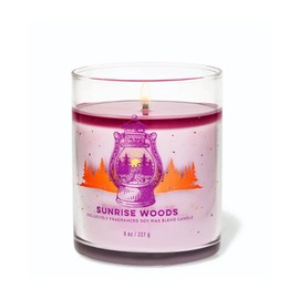 Sunrise Woods Scented Single Wick Candle with Decorative Lid, 8 oz / 227 g (Packaging Label Artwork Styles May Vary)