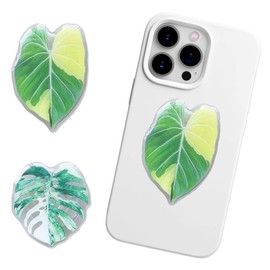 Set of 2 Phone Grip Holder with Stand, Tropical Leaf Design Finger Grip with Kickstand, Phone Grip and Ring Phones Holder, Finger Holder Grip, Compatible with Smartphones Mobiles Tablets