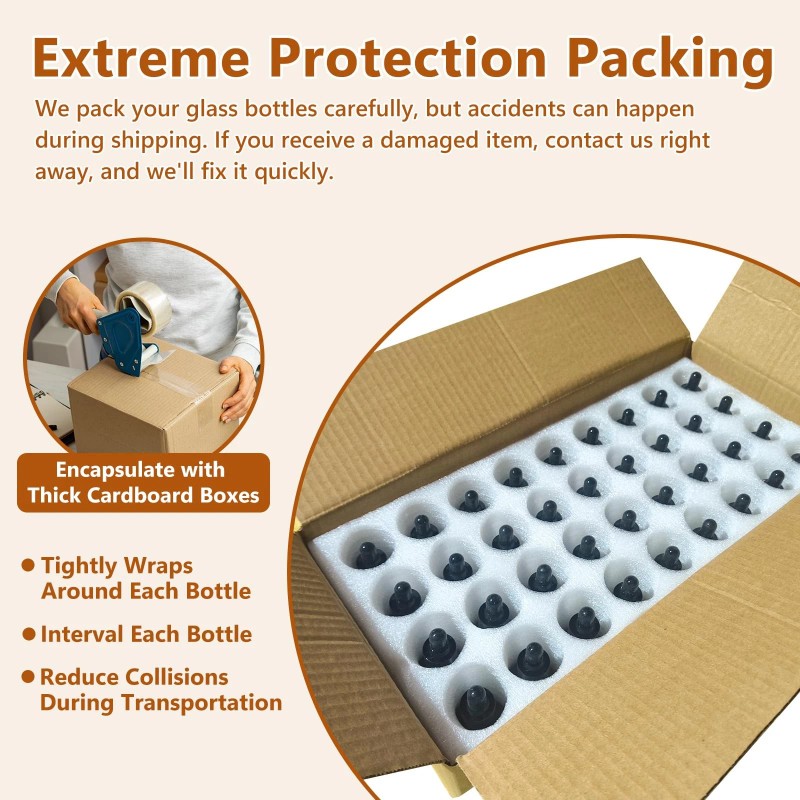 Keywing 36Pack 2oz Dark Amber Dropper Bottles - 60ml Tincture